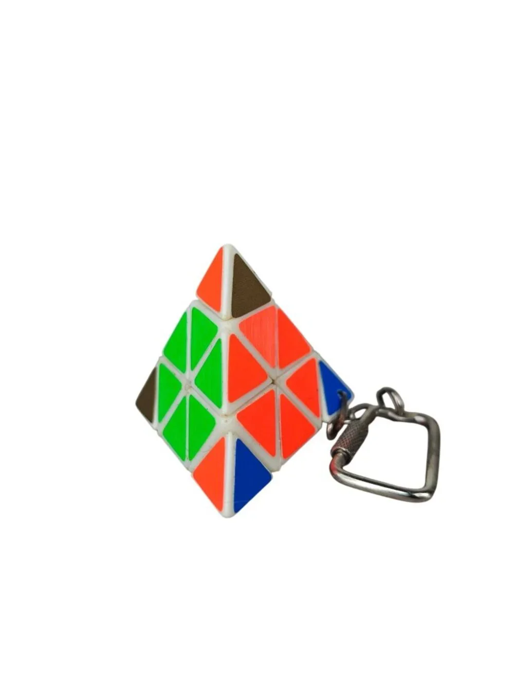 Vintage TOMY Pyraminx Pyramid Rubik’s Cube Keychain Plastic Multicolor Puzzle